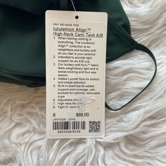 Lululemon Align High-Neck Cami Tank Women’s Size 6 Legacy Green - Picture 8 of 10